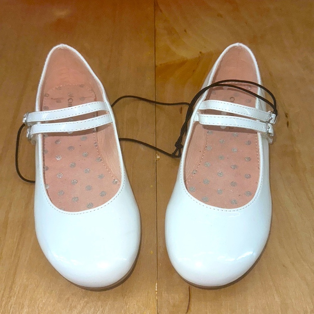 Christie & Jill new girls size 3 dress‎ shoe pageant shoe white patent